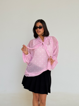 polka dot chiffon blouse