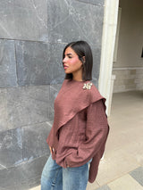 nova asymmetric draped blouse