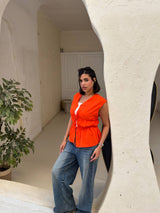 Zuma Ruched Tie Vest