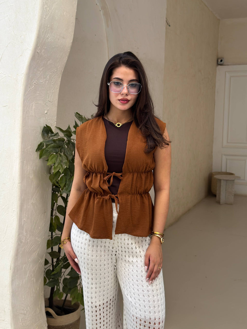 Zuma Ruched Tie Vest