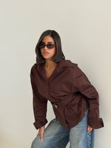 belted shirt look