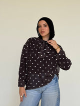 polka dot chiffon blouse