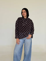 polka dot chiffon blouse