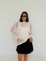 polka dot chiffon blouse