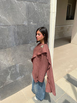 nova asymmetric draped blouse
