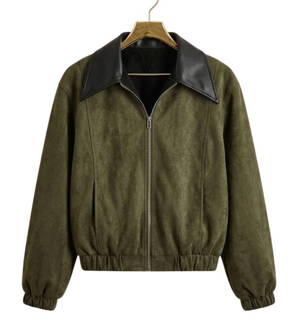 Reversible Leather-Collar Bomber