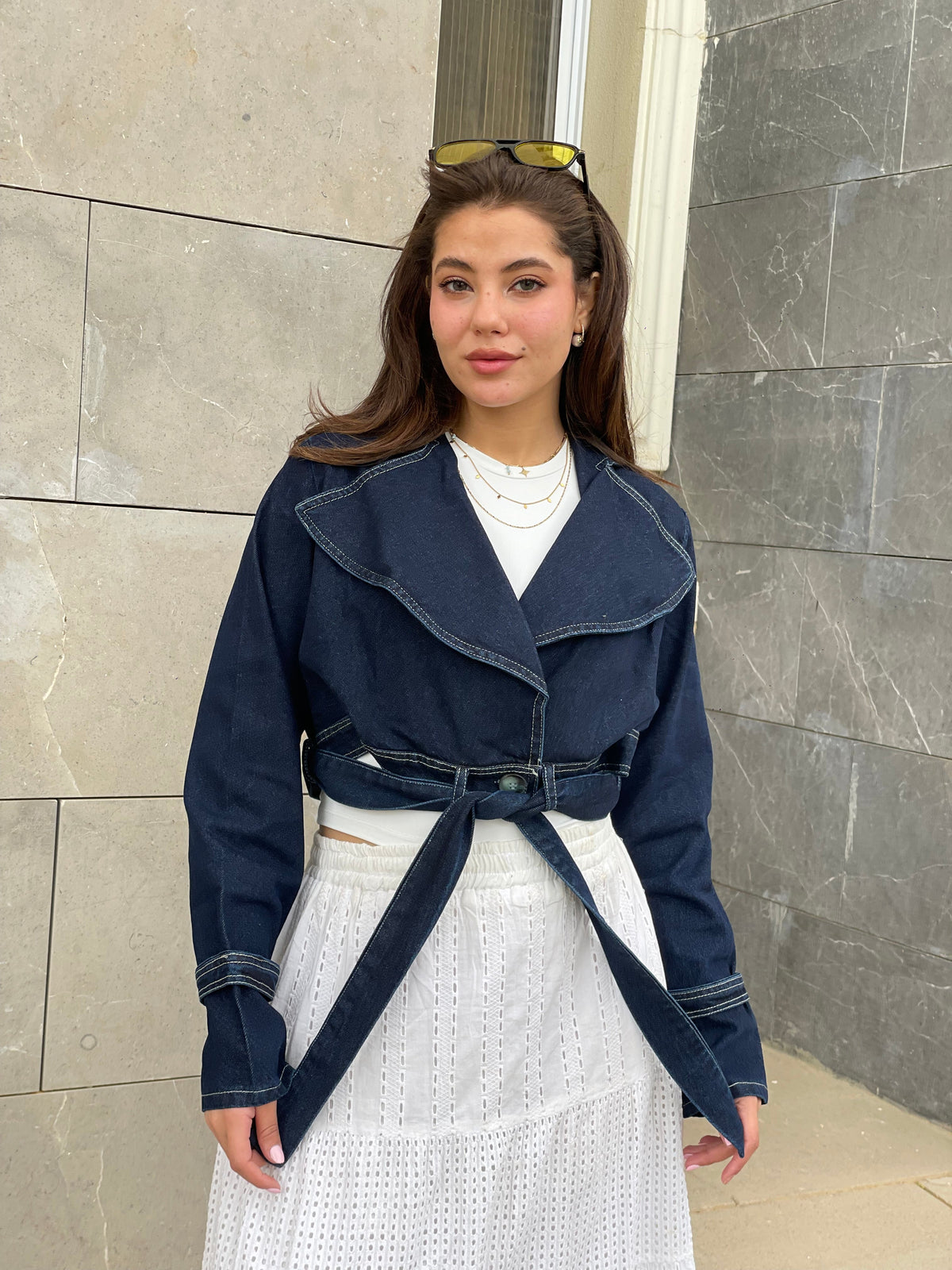 the denim wrap crop