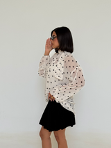 polka dot chiffon blouse