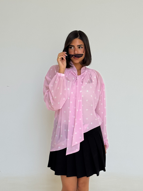 polka dot chiffon blouse