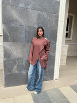 nova asymmetric draped blouse