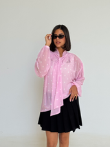 polka dot chiffon blouse