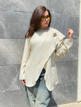 nova asymmetric draped blouse