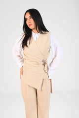 classic pinstripe wrap vest