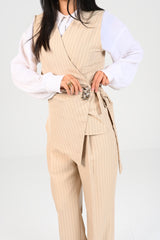 classic pinstripe wrap vest