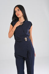 classic pinstripe wrap vest