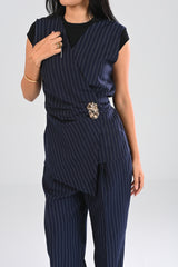 classic pinstripe wrap vest