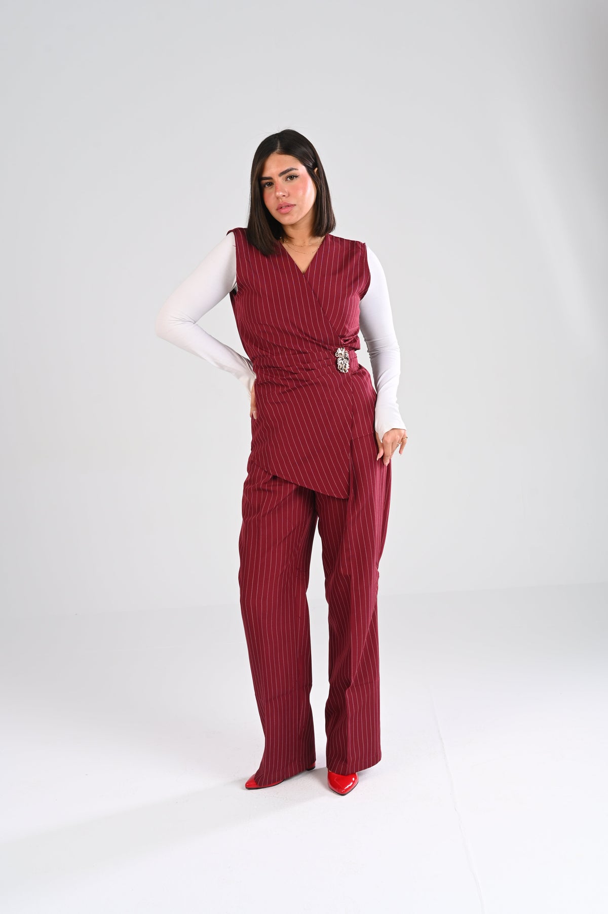 nickel accent pinstripe set