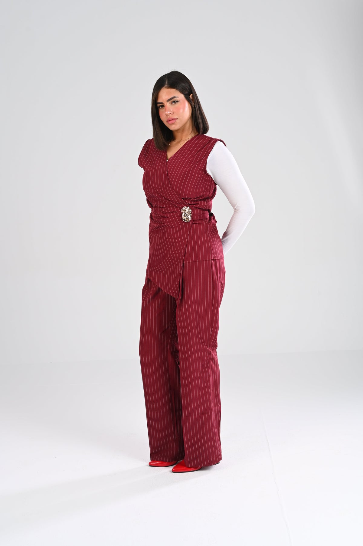 nickel accent pinstripe set