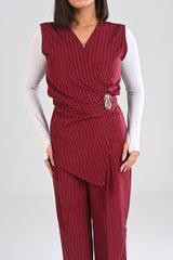 classic pinstripe wrap vest