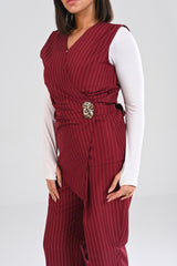 classic pinstripe wrap vest