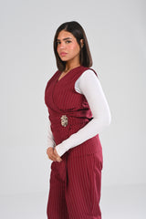 classic pinstripe wrap vest