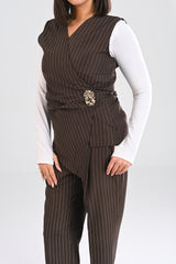 classic pinstripe wrap vest