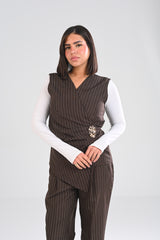 classic pinstripe wrap vest