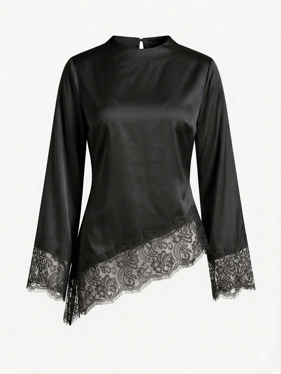 Luna Satin Lace Top
