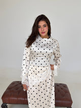 Coquette Polka Satin Matching Suit.