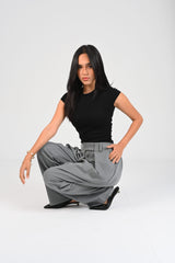 flared pleated pants