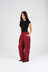 pinstripe fold trousers