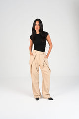 pinstripe fold trousers