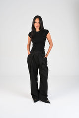 flared pleated pants