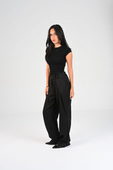 flared pleated pants