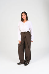 pinstripe fold trousers