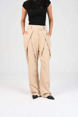 pinstripe fold trousers