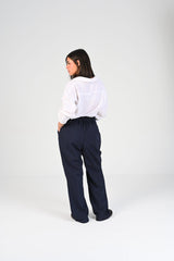 pinstripe fold trousers