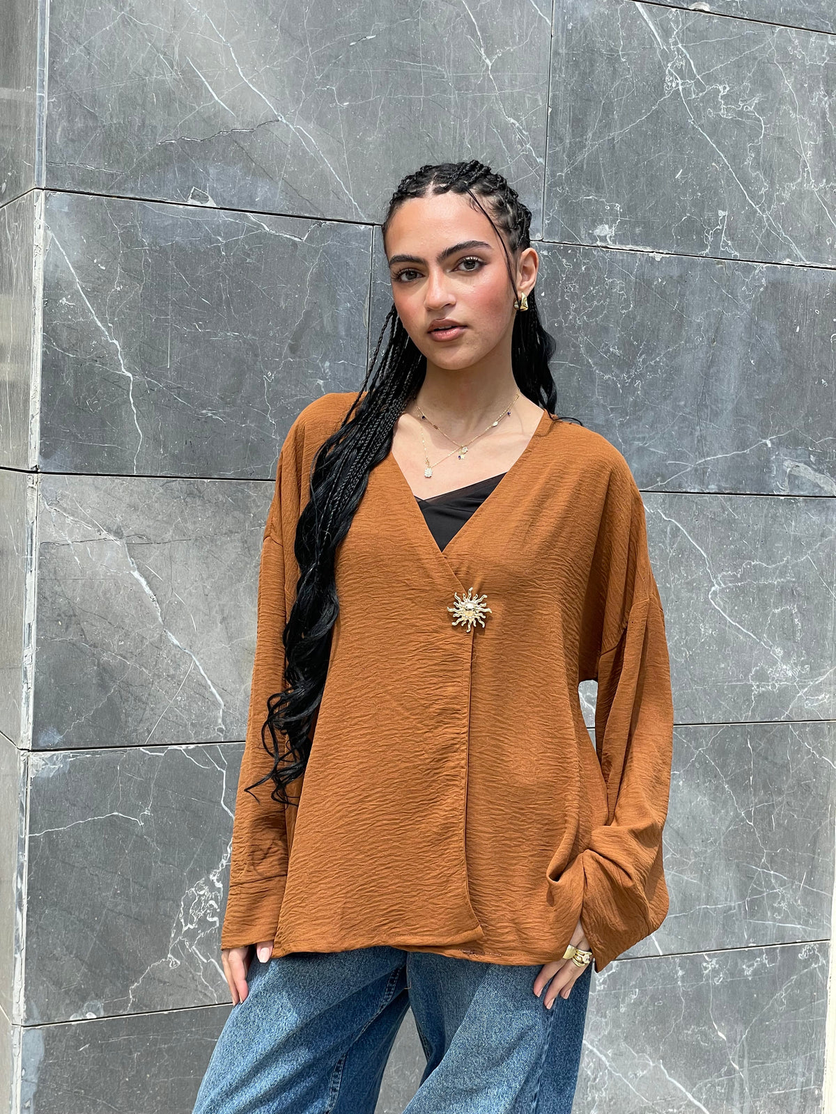 solaris wrap blouse