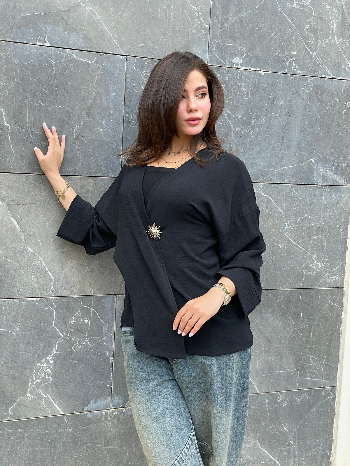 solaris wrap blouse