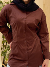 lana corset-waist poplin shirt