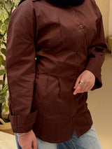 lana corset-waist poplin shirt