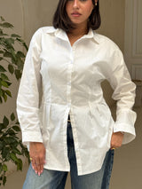 lana corset-waist poplin shirt