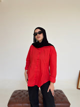 lana corset-waist poplin shirt
