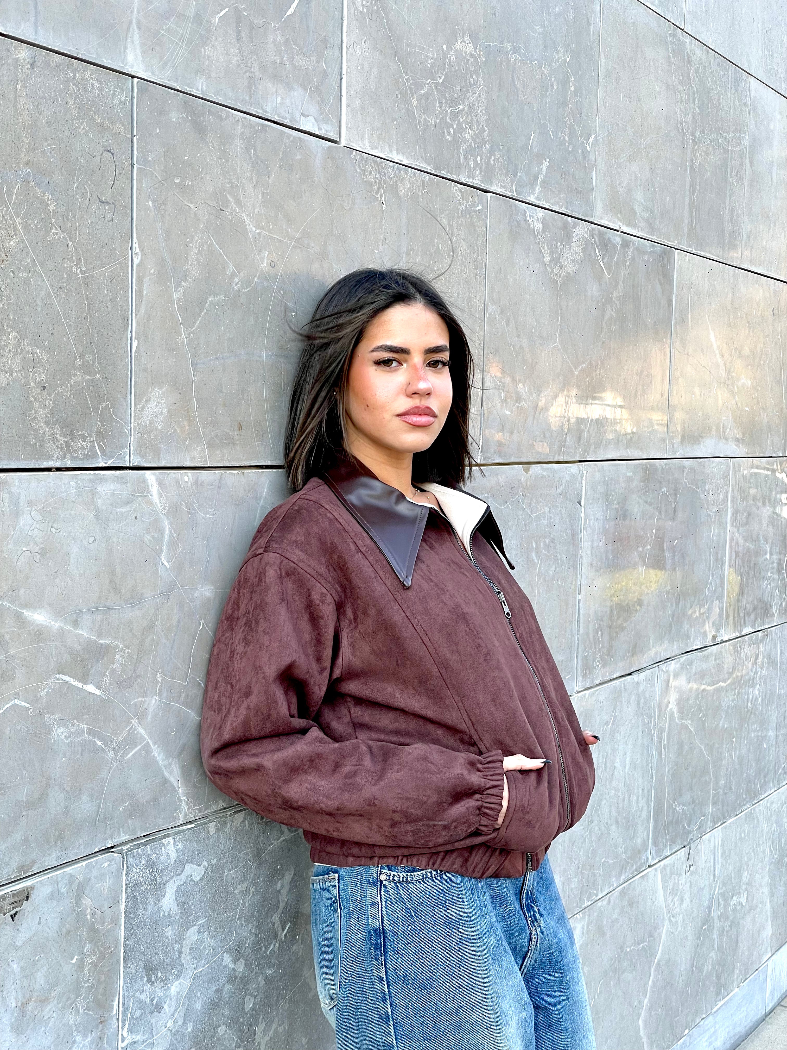 Reversible Leather-Collar Bomber