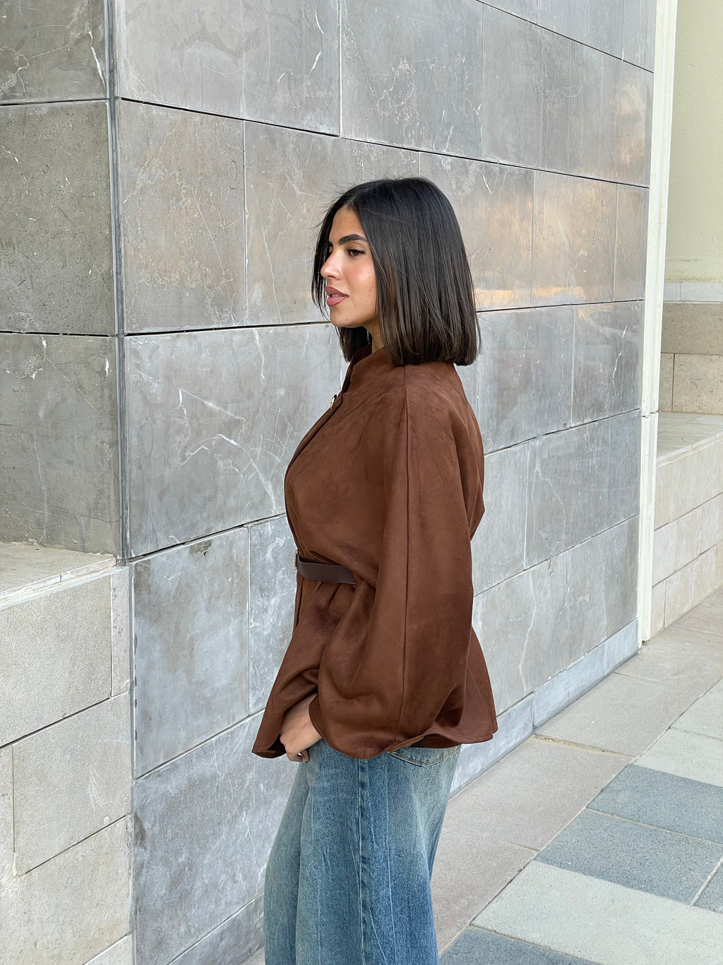 The Suede Cape Jacket