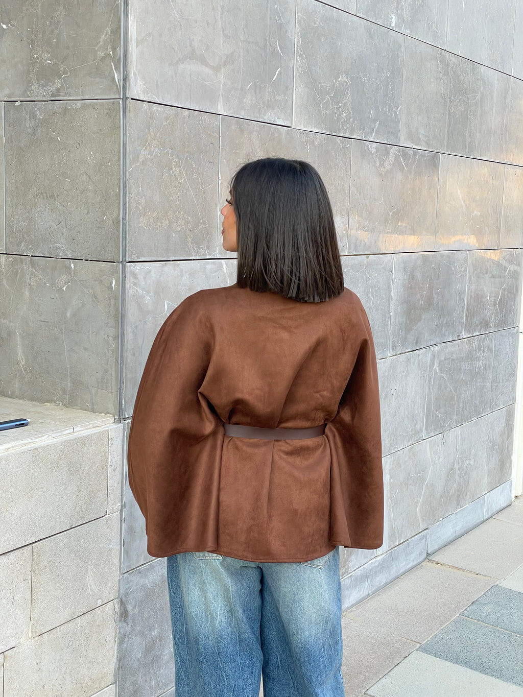 The Suede Cape Jacket