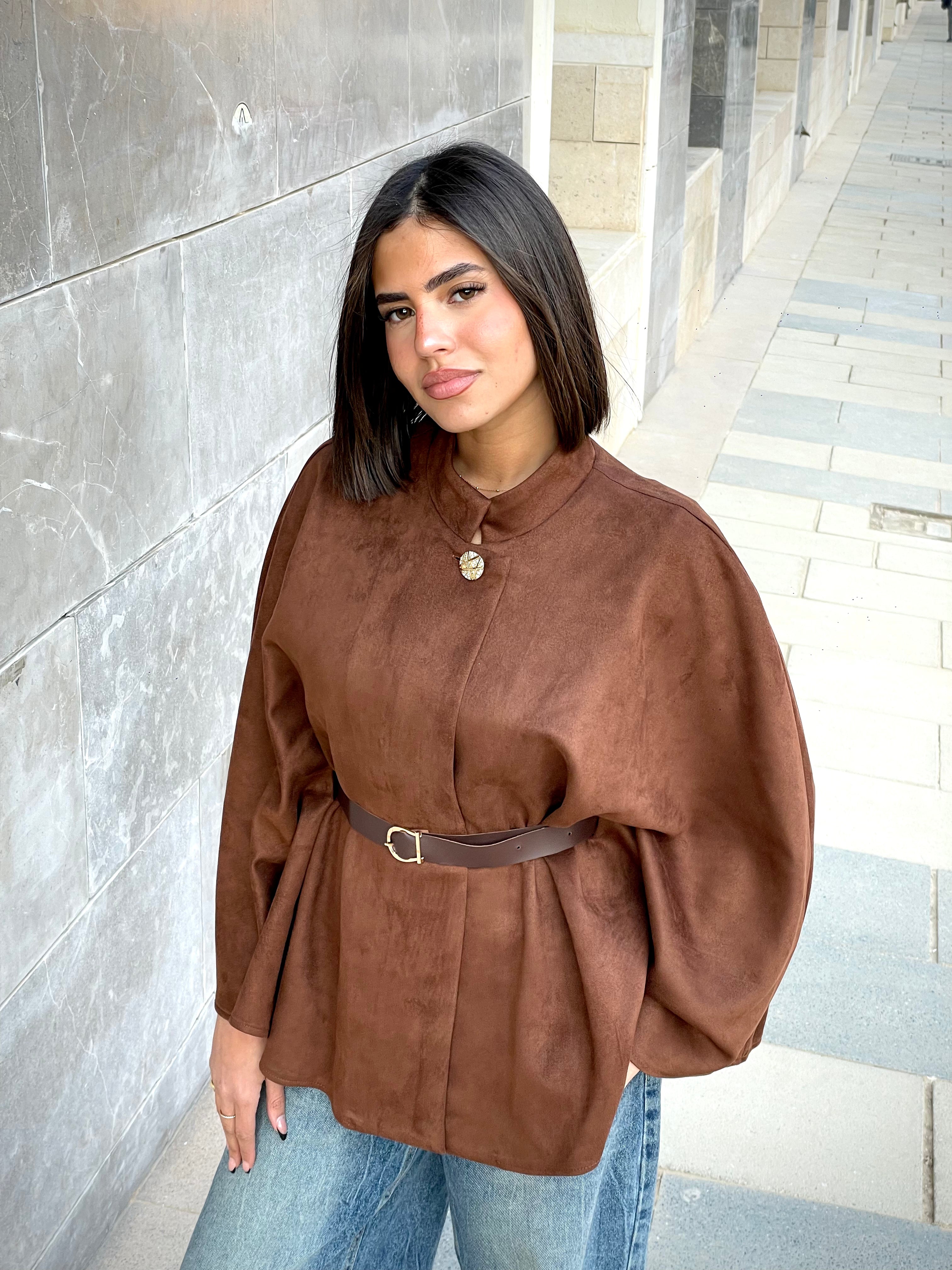 The Suede Cape Jacket