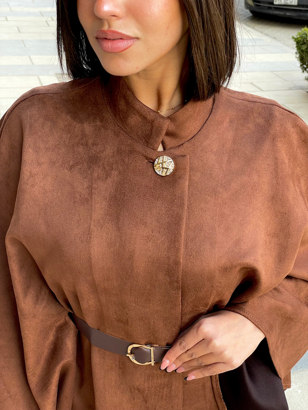 The Suede Cape Jacket