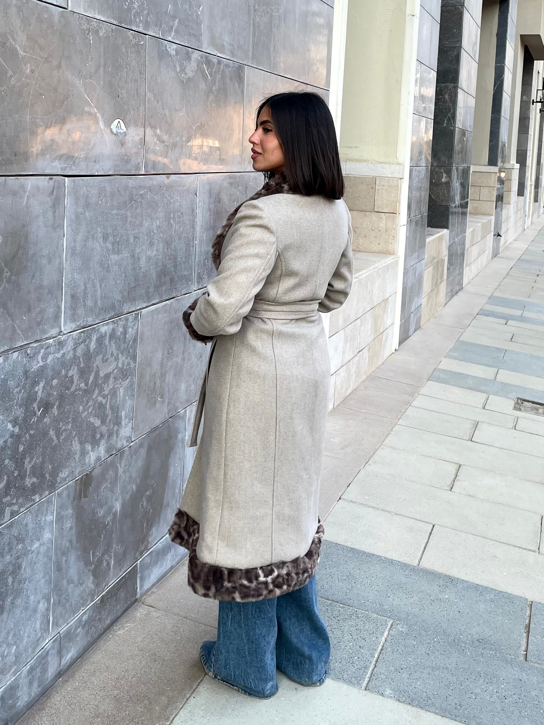 The Luxe Leopard-Trim Coat
