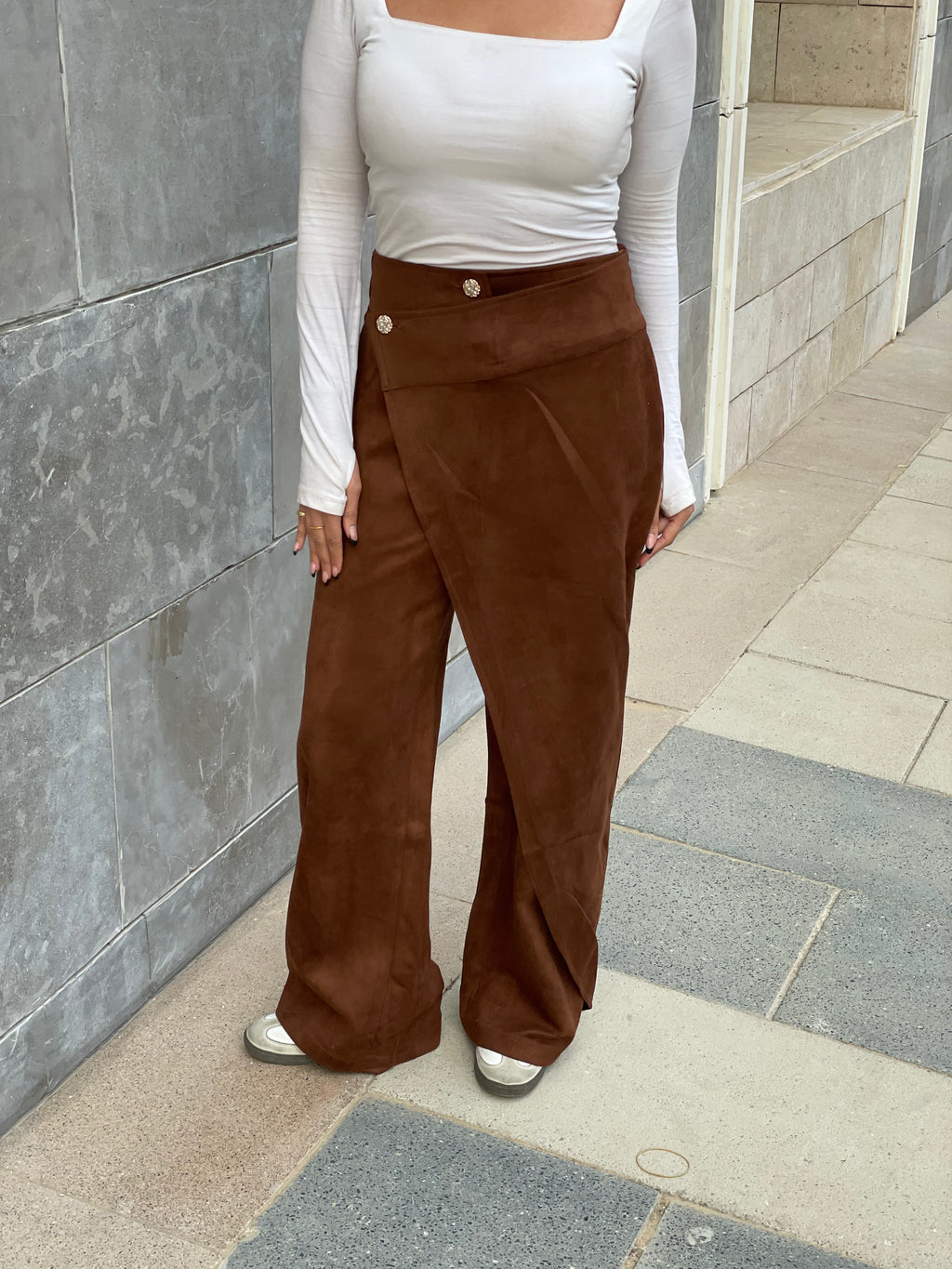 The Suede Wrap Pant